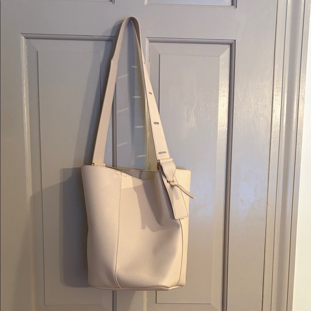Cream/Bone Rachel Zoe Faux Leather Bucket Bag